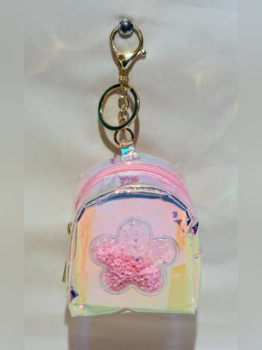 *5 for $30 Iridescent Pink Kids Mini Backpack Keychain - Brand